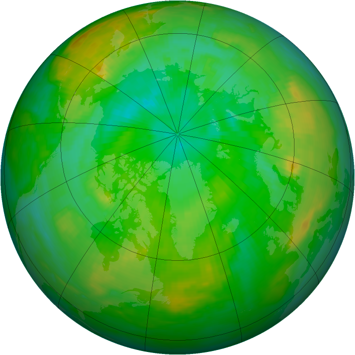 Arctic ozone map for 28 July 1982